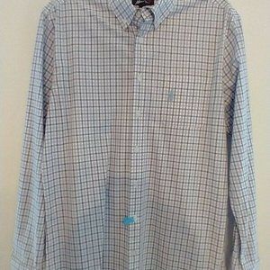 Johnnie-O Men's Large Blue Bamboo Button-Down Shirt 100% cotton